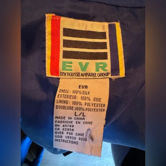 EVR vintage 100% silk 2 piece outfit size Large - Picture 9 of 12